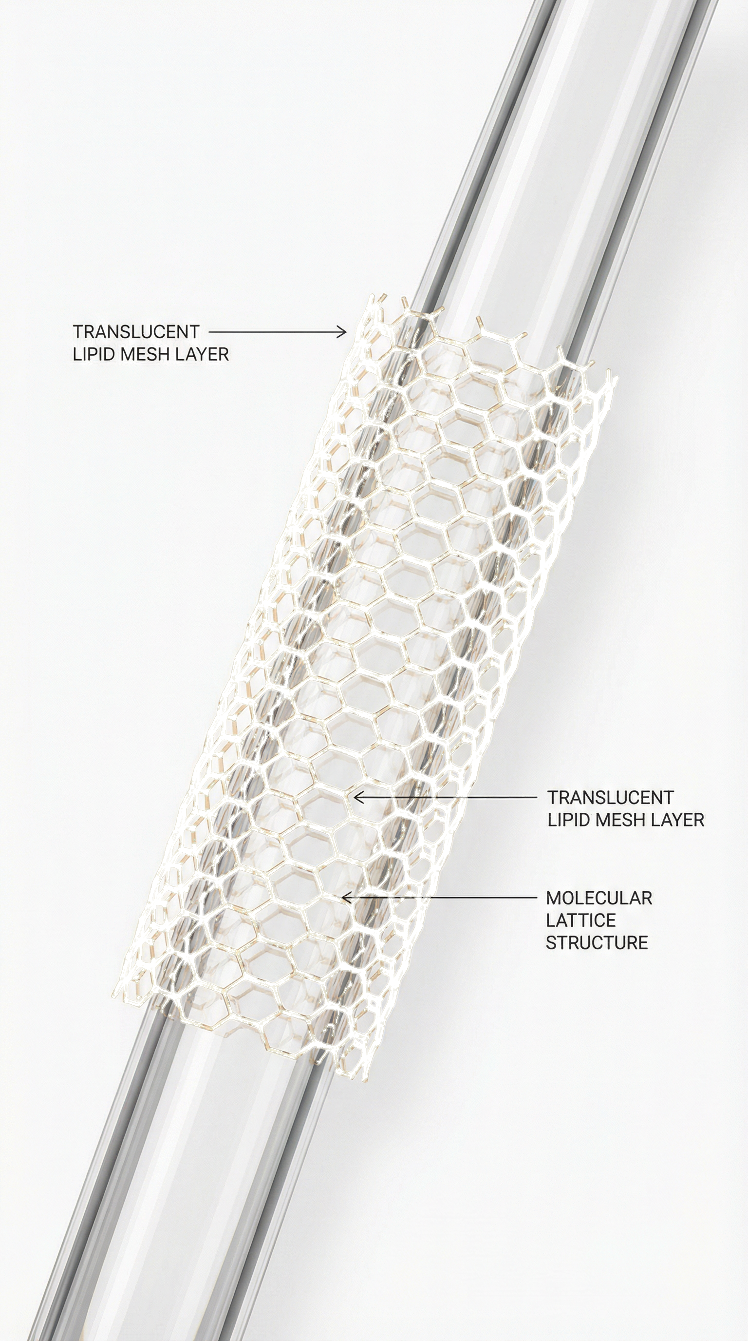 Architectural hair shaft with lipid mesh